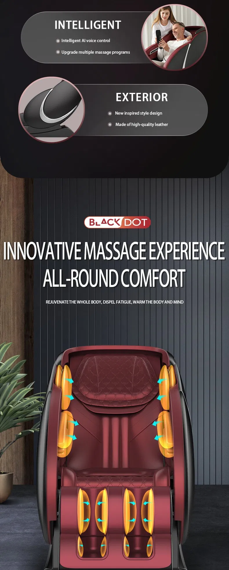 2021 Full Body Massage Chair MW-960L Luxury Design Foot Massager