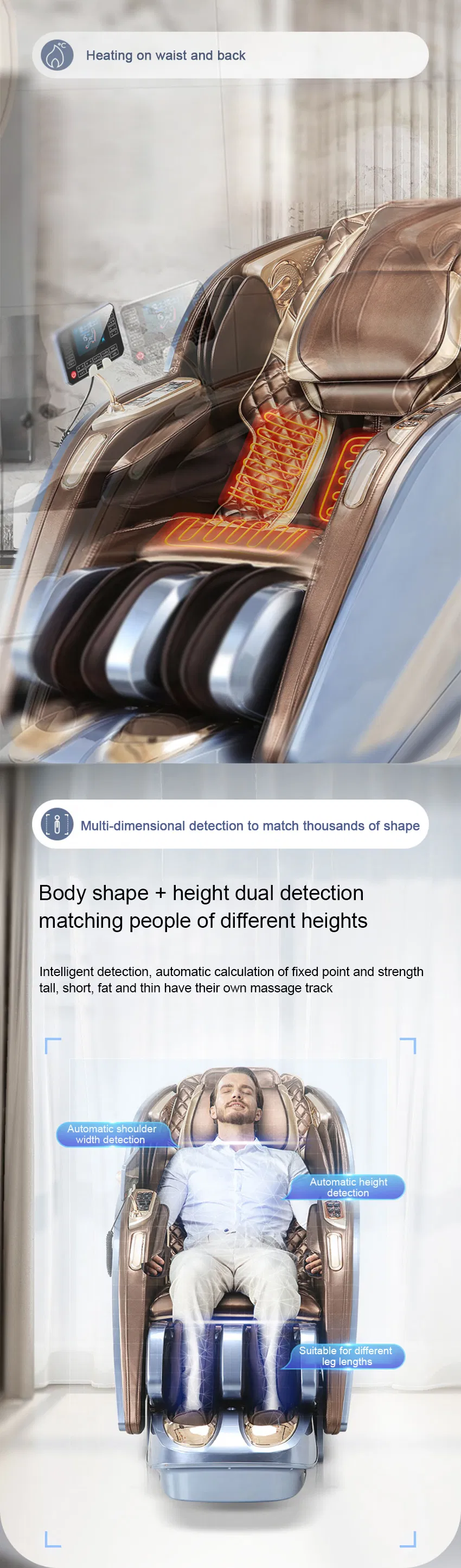 2021 Hot Sale Electric Full Body Shiatsu Smart Ai Music Massage Chai