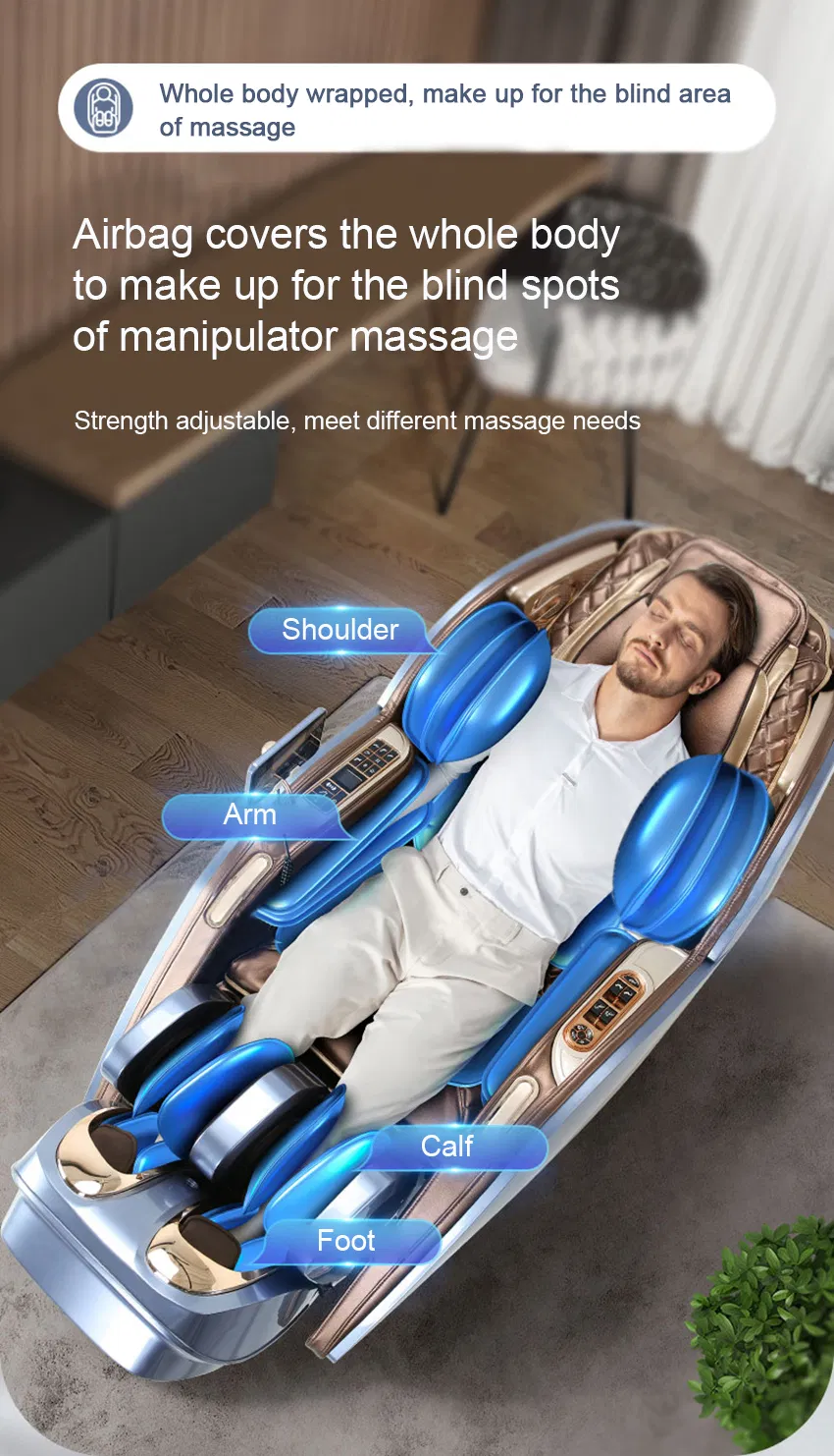 2021 Hot Sale Electric Full Body Shiatsu Smart Ai Music Massage Chai