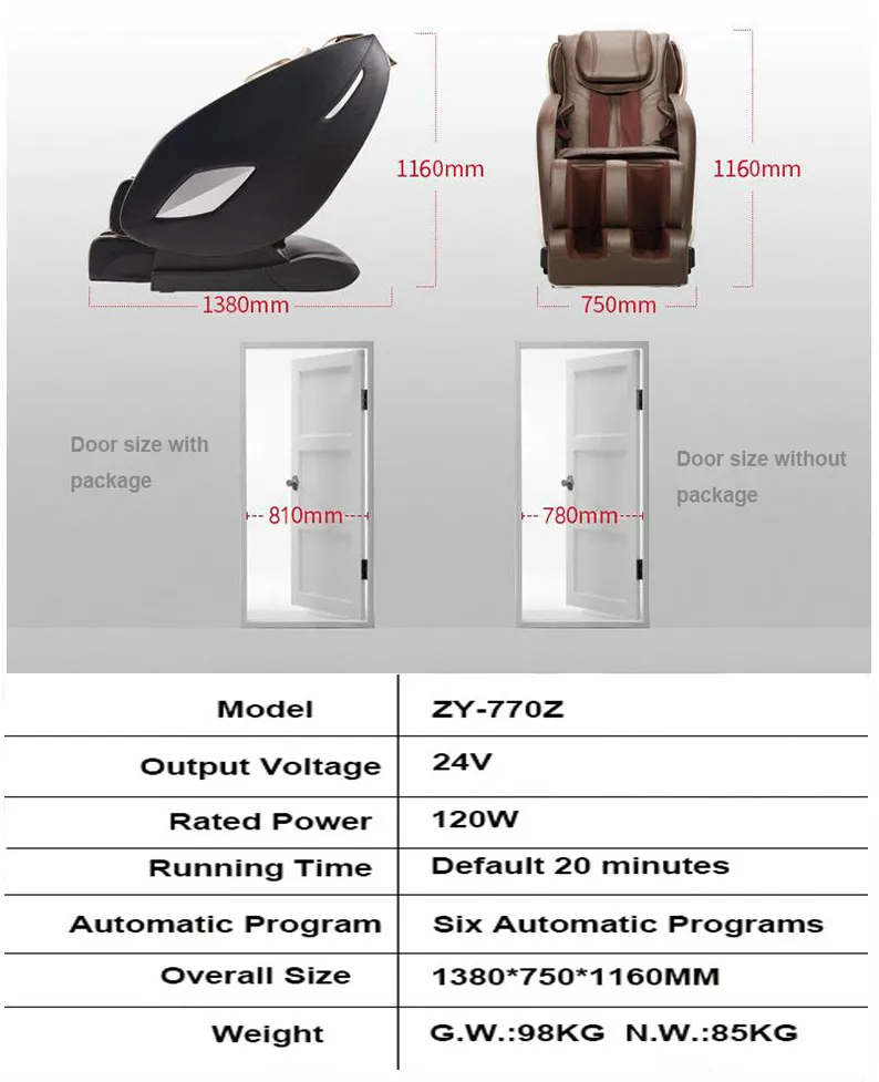 3D Zero Gravity Full Body Airbags Massage Chair