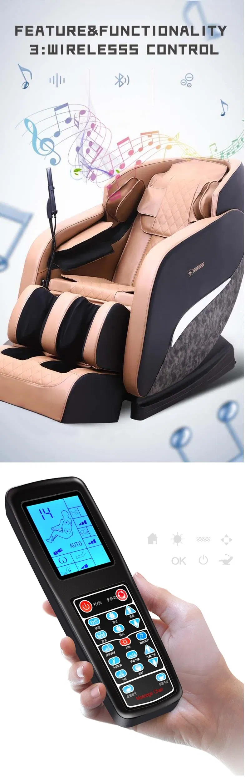 Amazon Hot Sale 8 Roller Massage Chair SL Track Zero Gravity PU Leather Chair Zero Gravity PU Leather Massage Chair