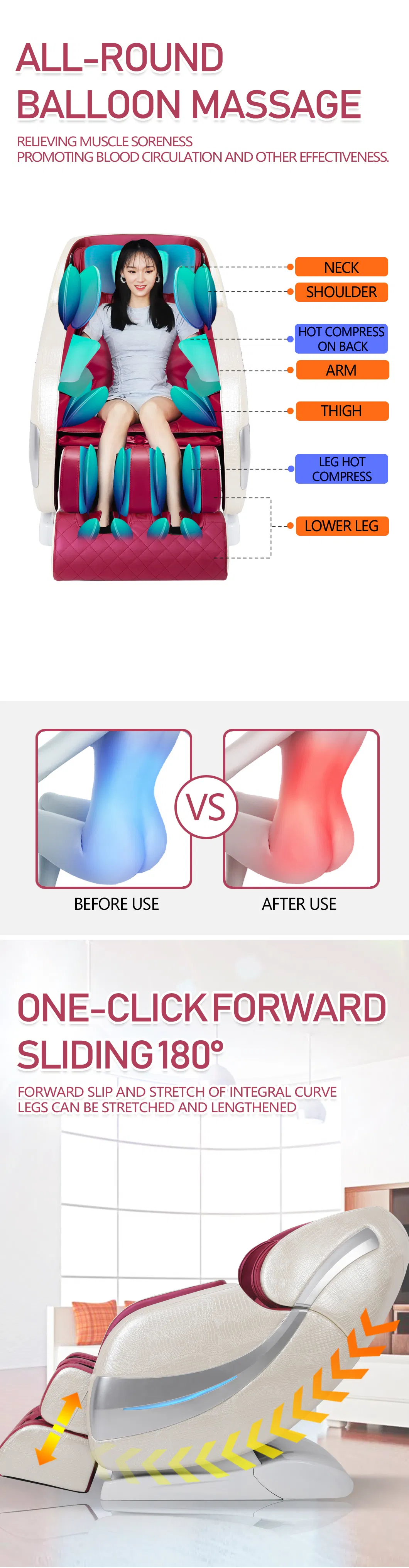 Best Epu Leather Low Price High Quality SL-Track Bluetooth 3D Zero Gravity Home Use Massage Chair