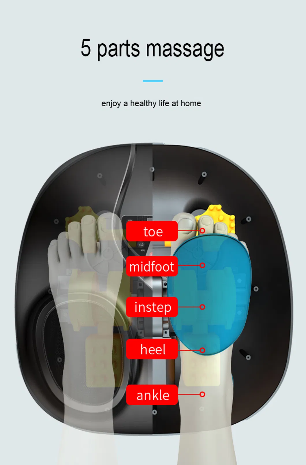 Best Sell Electric Blood Circulation Rolling Wrapping Scraping Squeezing Foot Massager