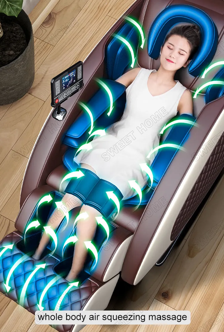 Cheap Electric Full Body Egg Shape Chair Massager Vibration Air Squeezing Shiatsu L Track Massage Chair with Bt Speakers