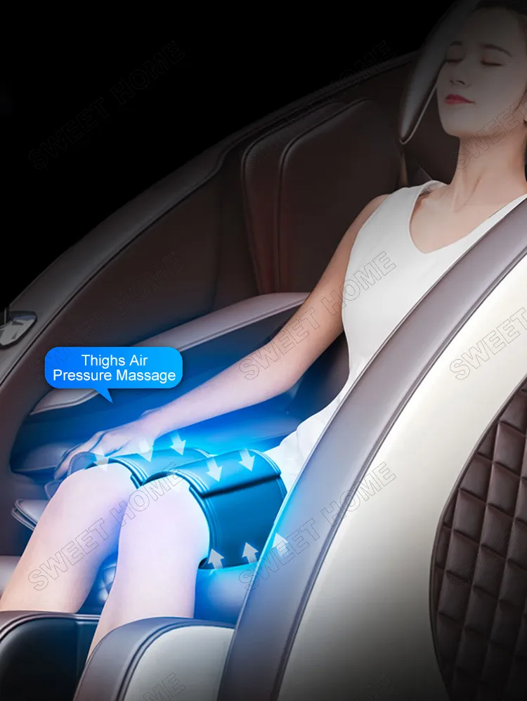 Cheap Electric Full Body Egg Shape Chair Massager Vibration Air Squeezing Shiatsu L Track Massage Chair with Bt Speakers