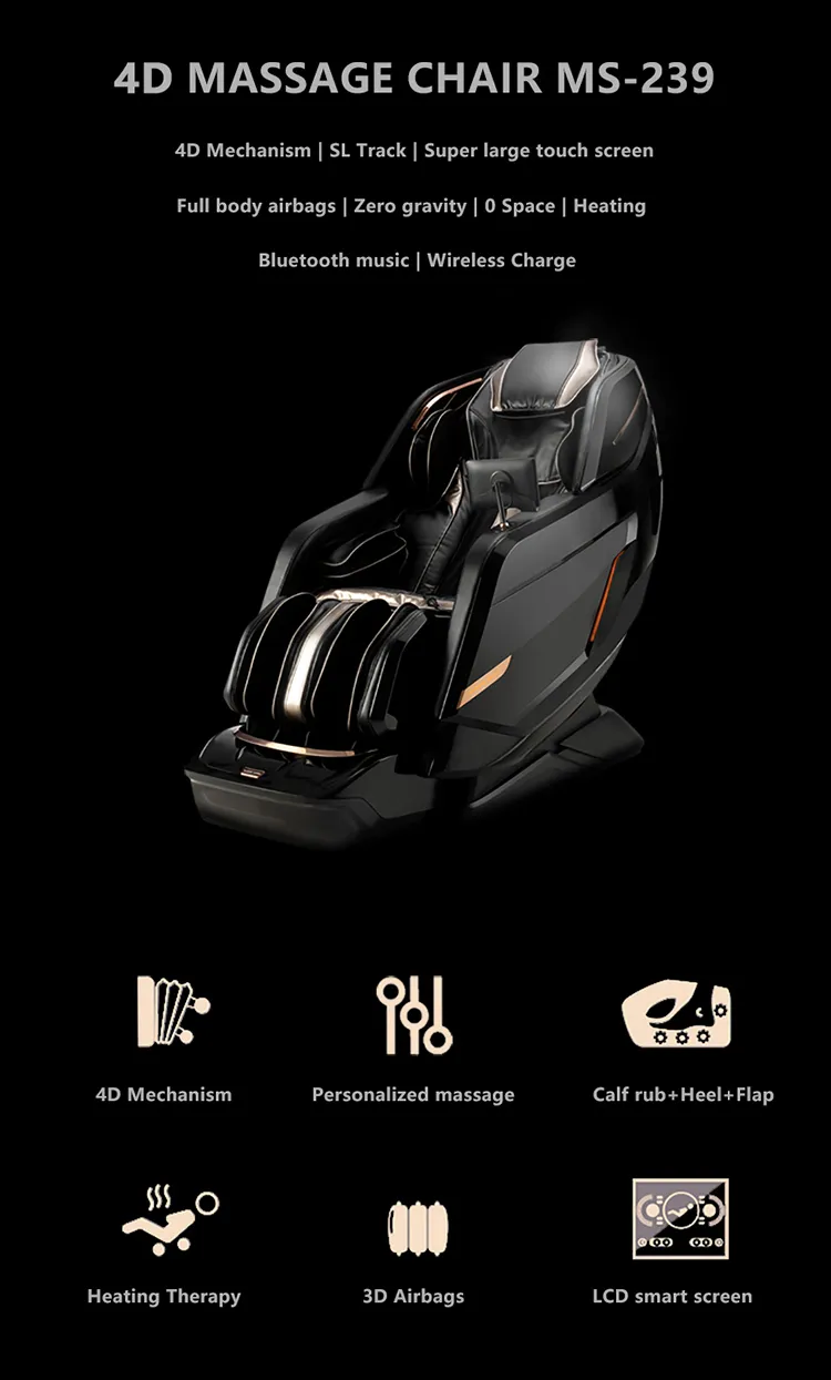 China Best 4D Shiatsu Zero Gravity Massage Chairs