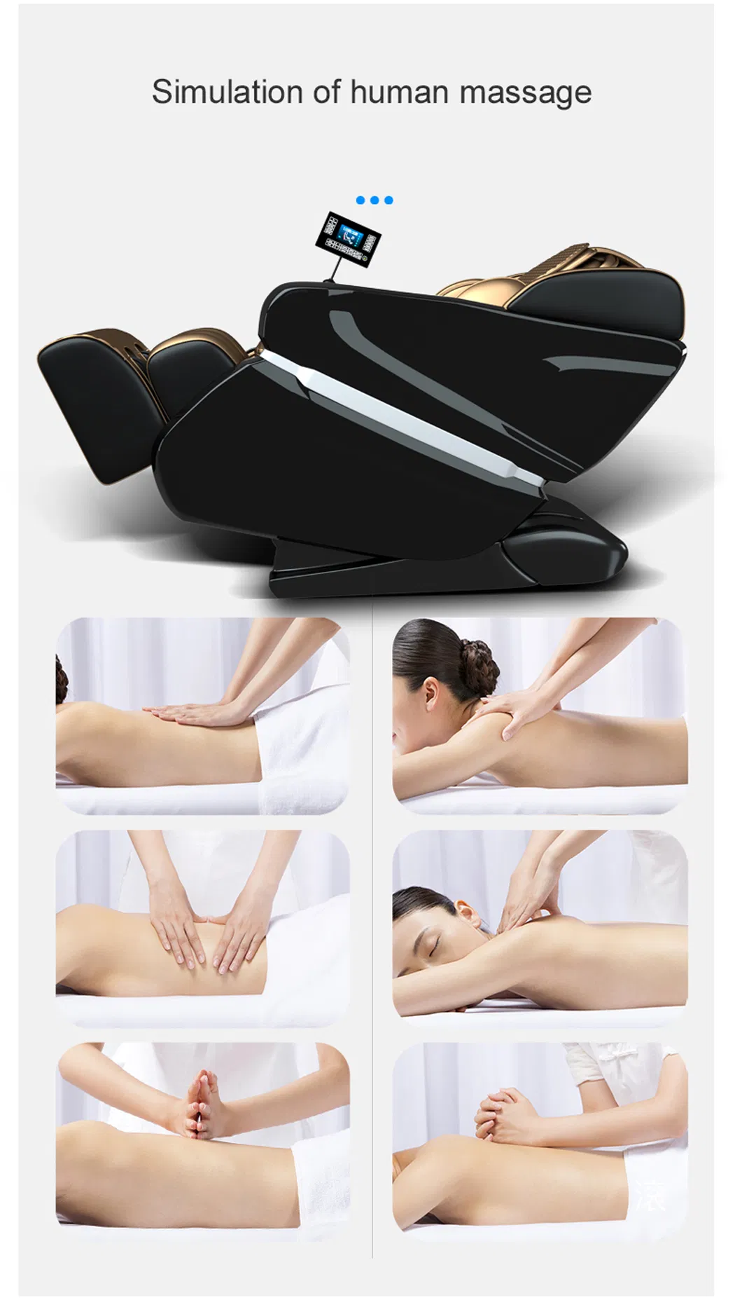 China Supplier Luxury Relax 4D Zero Gravity Heat Massage Chair