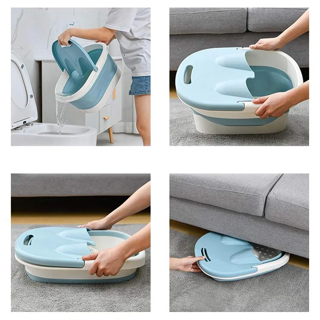Collapsible Foot Soaking Tub with Shiatsu Massage, for Tired Feet Stress Relief Home Use Foot Massager