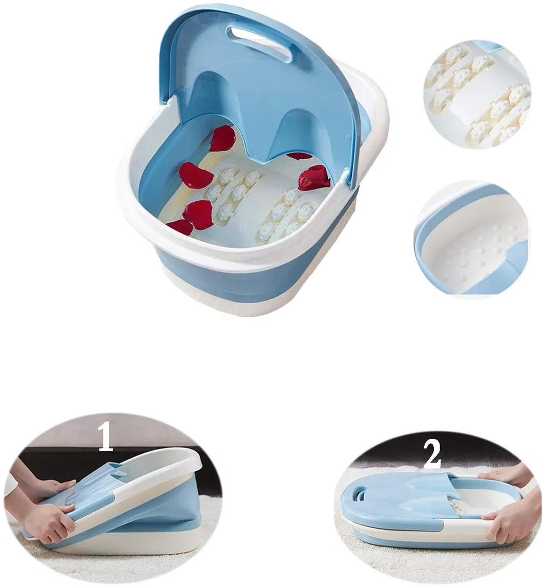 Collapsible Foot Soaking Tub with Shiatsu Massage, for Tired Feet Stress Relief Home Use Foot Massager