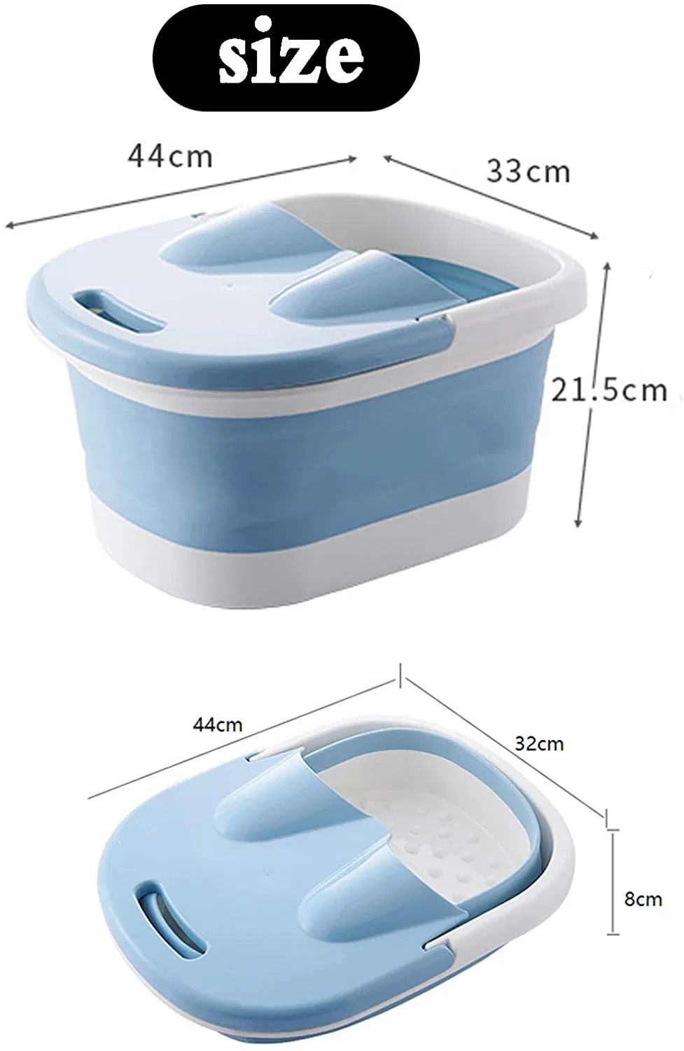 Collapsible Foot Soaking Tub with Shiatsu Massage, for Tired Feet Stress Relief Home Use Foot Massager