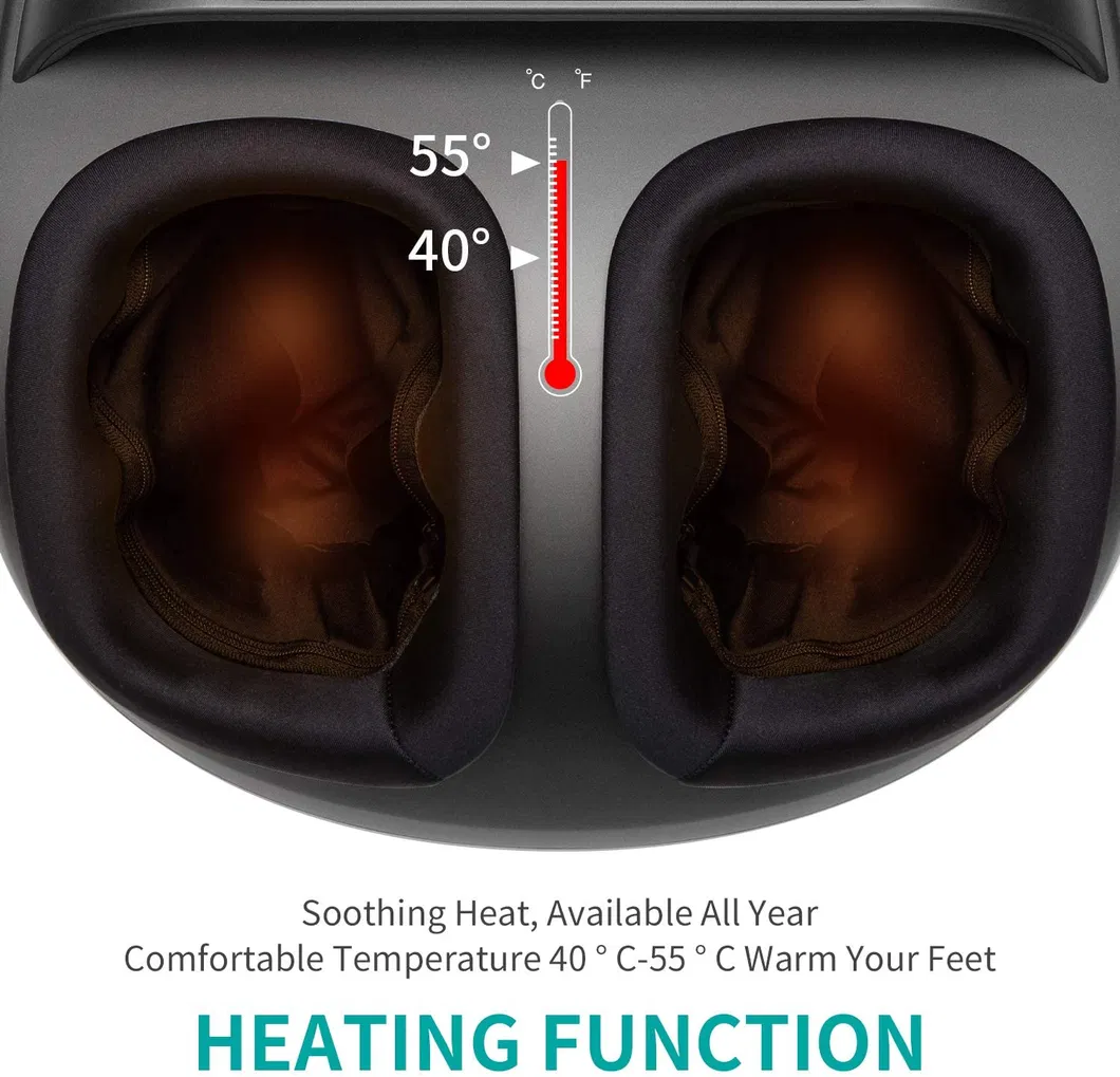 Electric with Heat and 6 Mode Kneading Rolling Air Compression Fit to Size 12 Foot Massager for Adults