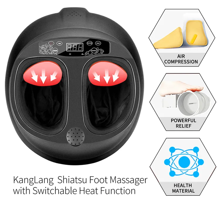 Foot Massager Machine with Soothing Heat Electric Shiatsu Deep Feet Kneading Rolling Massage Air Compression