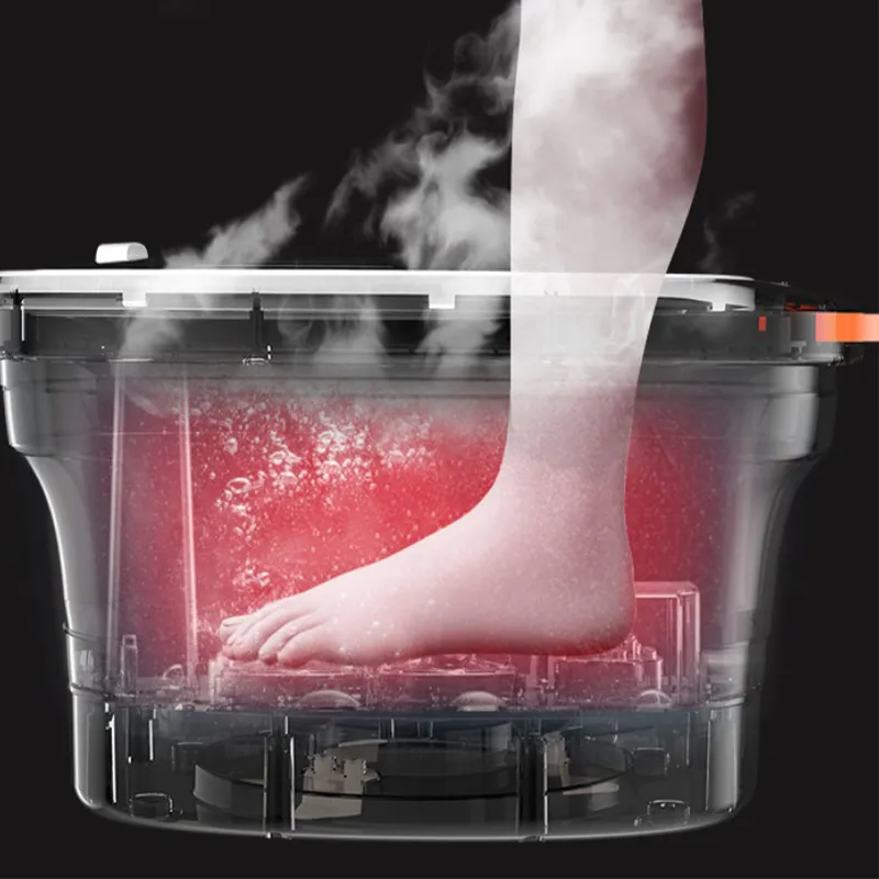 Foot SPA Bath Motorized Massager Foldable with Heat Red Light Water Collapsible Footbath