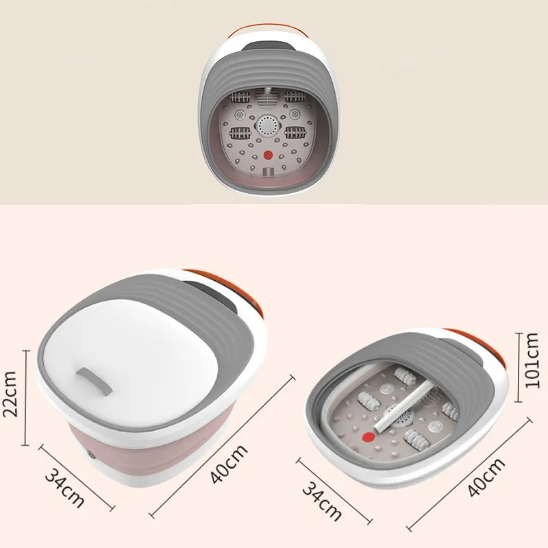 Foot SPA Bath Motorized Massager Foldable with Heat Red Light Water Collapsible Footbath