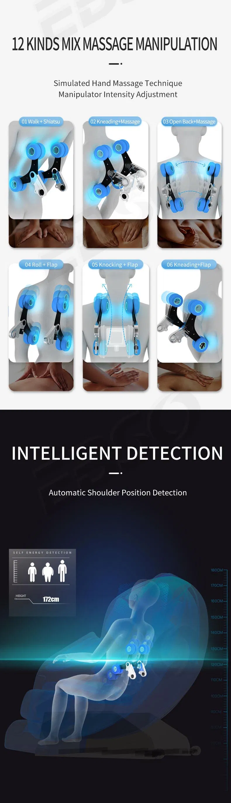 Fuan Meiyang Hot Sale Luxury 3D Zero Gravity Full Body Airbags Massage Recliner SL Track Foot SPA Thai Ai Voice Massage Chair