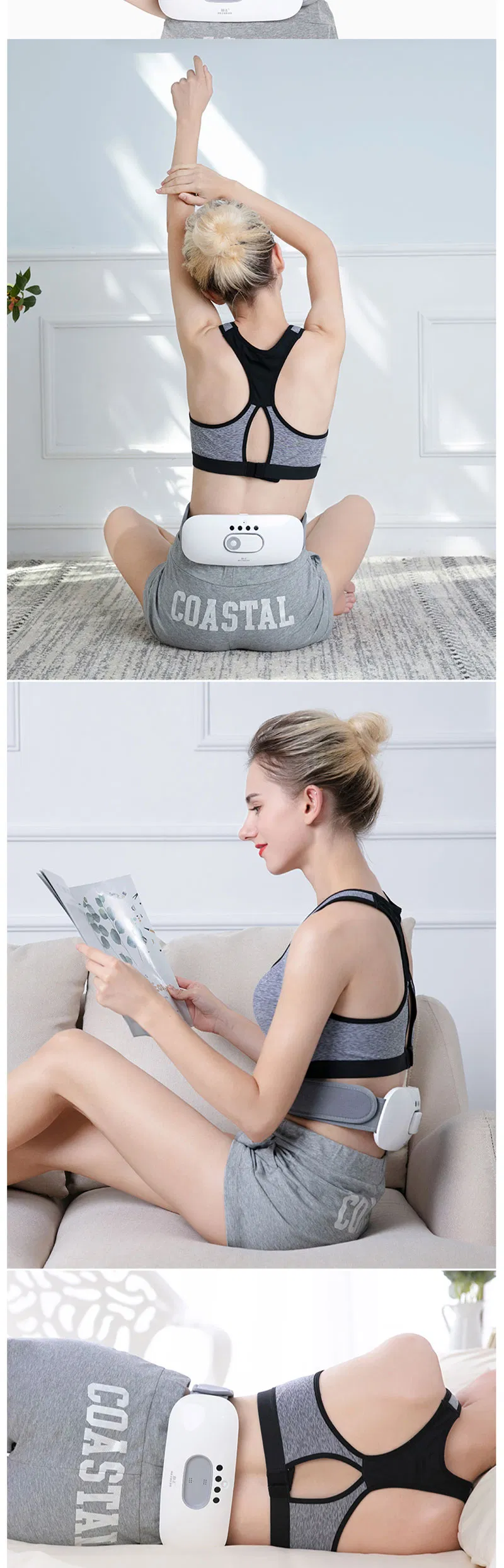 Hezheng Wireless Low Back Pain Massager with Heat, Air Compression, Vibration for Women Waist Therapy Use
