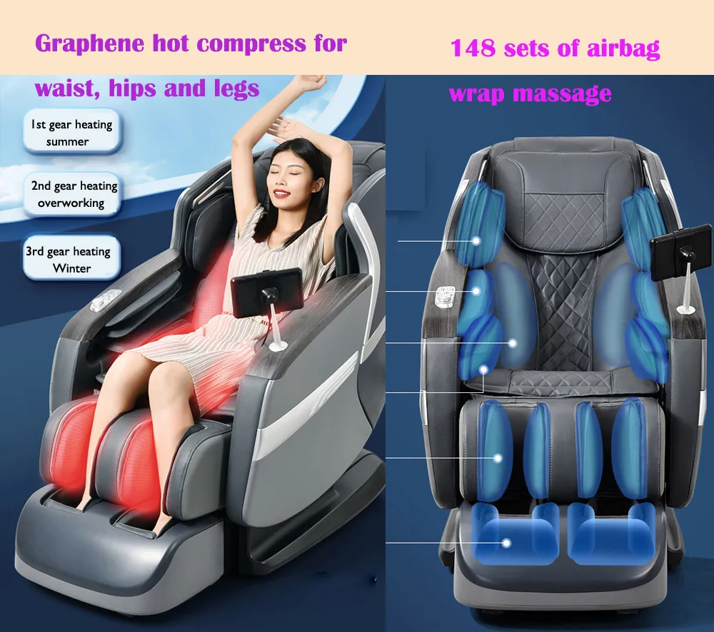 High End Luxury Zero Gravity SL Track 4D Full Body Foot Massage Chair