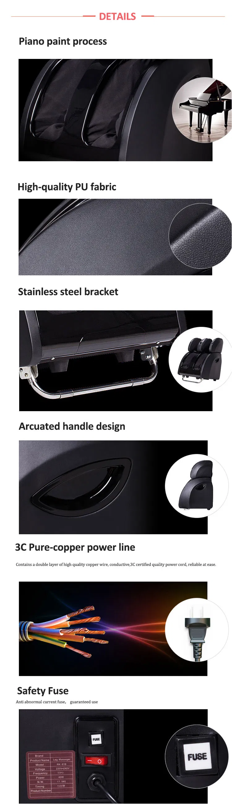 High Quality Electric Kneading Calf Foot Roller Massager