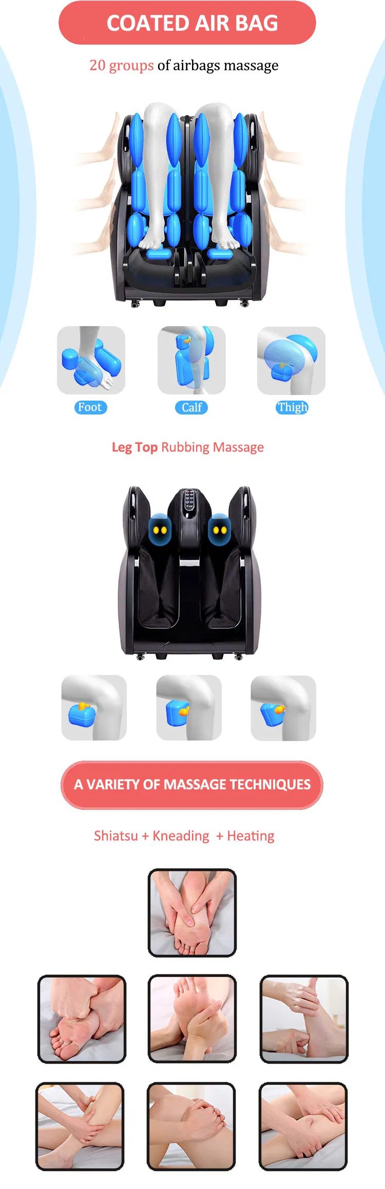 High Quality Electric Kneading Calf Foot Roller Massager
