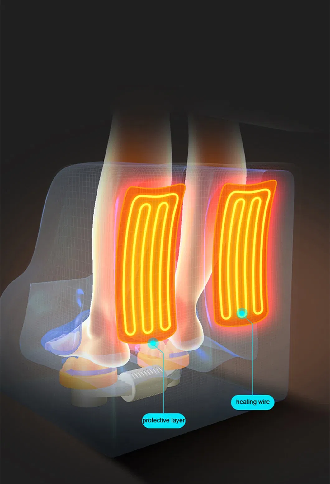 High Quality Foot OEM Squeeze Massage Muscle Stimulator 3D Airbag Shiatsu Kneading Foot Leg Massager