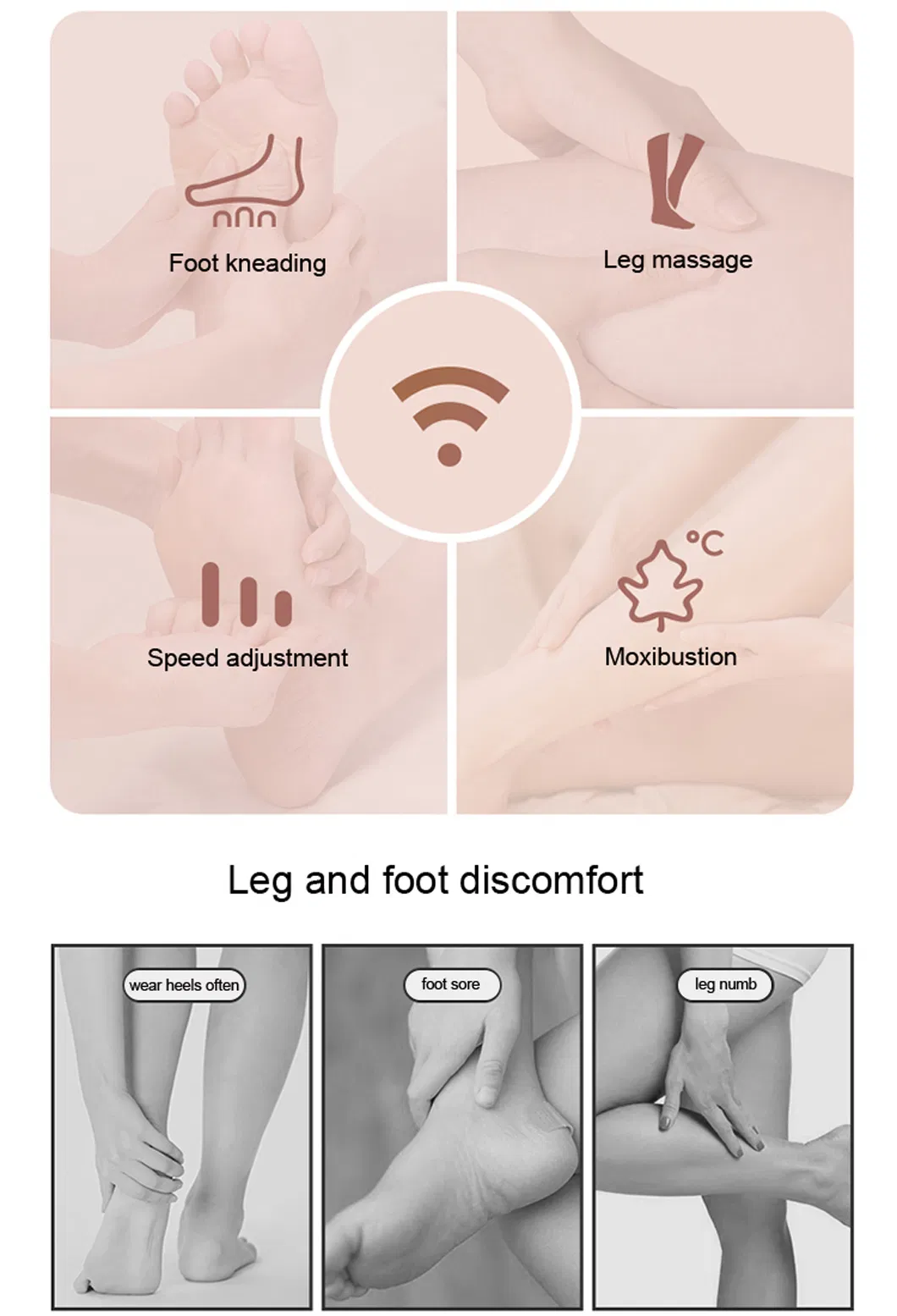 High Quality Foot OEM Squeeze Massage Muscle Stimulator 3D Airbag Shiatsu Kneading Foot Leg Massager