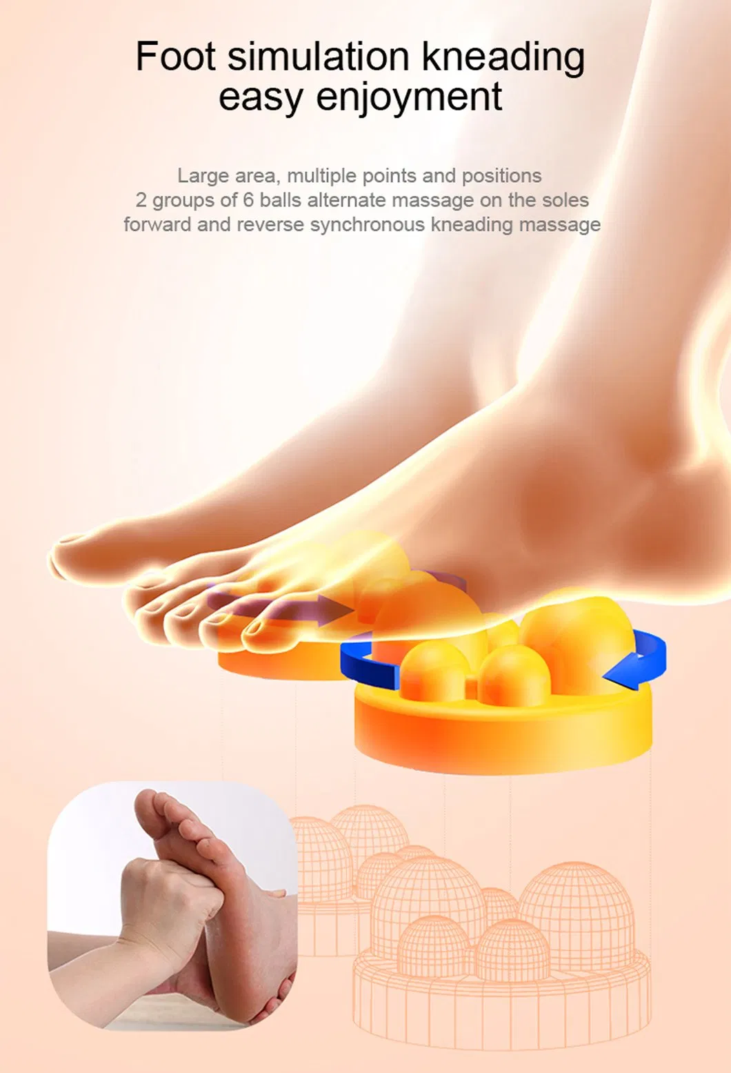 High Quality Foot OEM Squeeze Massage Muscle Stimulator 3D Airbag Shiatsu Kneading Foot Leg Massager