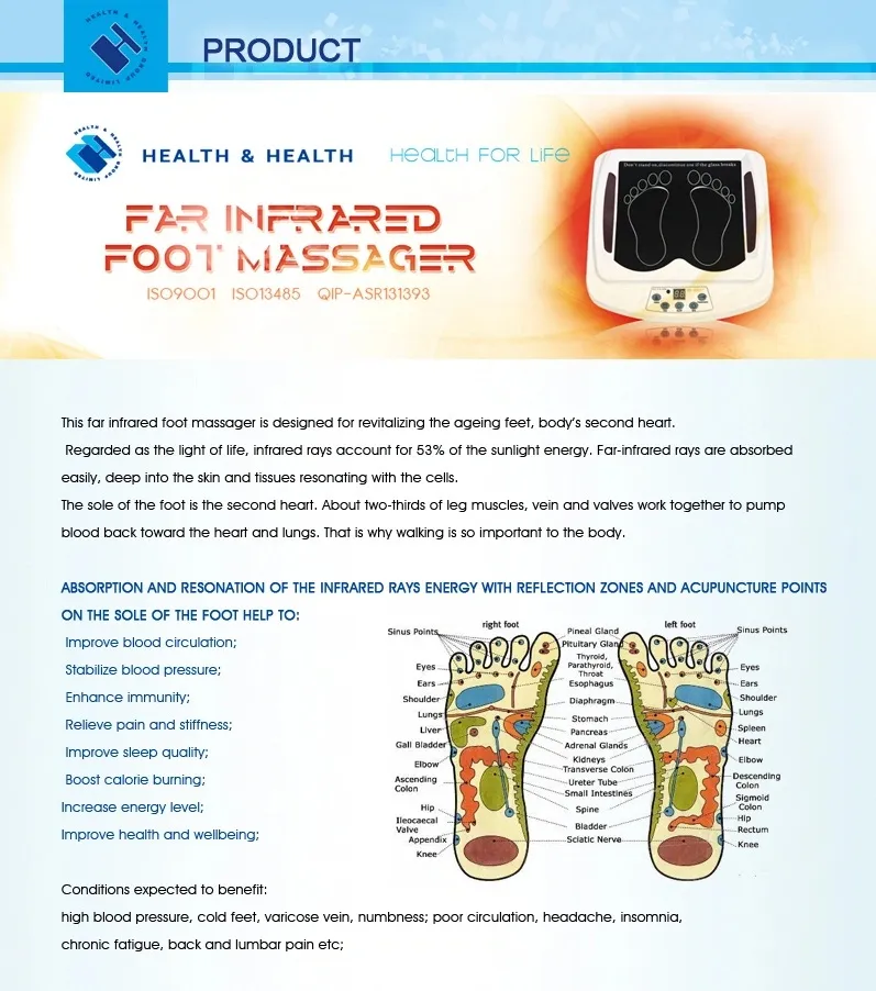 High Quality Improve Blood Circulation Jkf-Tlb-012A Electric Far Infrared Vibrating Foot Massager Machine