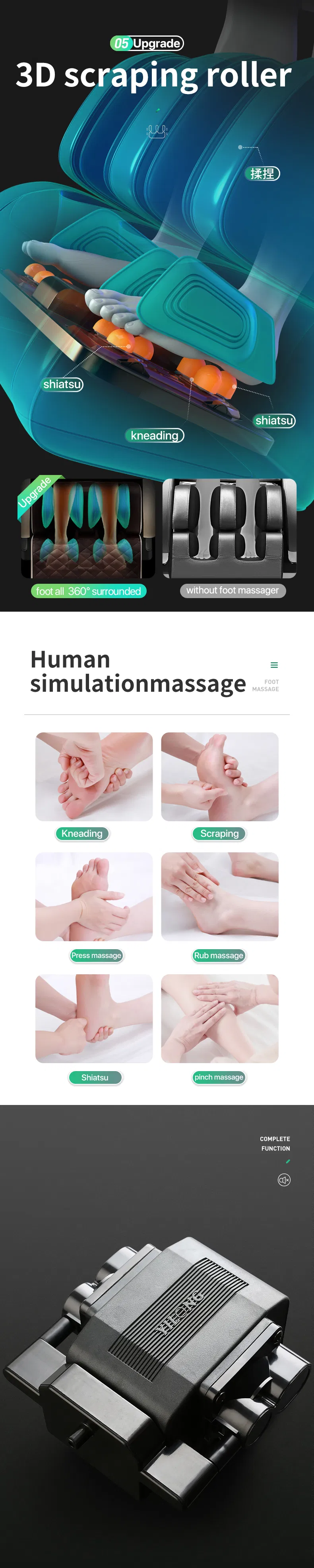 Jare M9 Electric Zero Gravity Full Body Cheap Recliner Shiatsu Life Power Relax Massage Chair