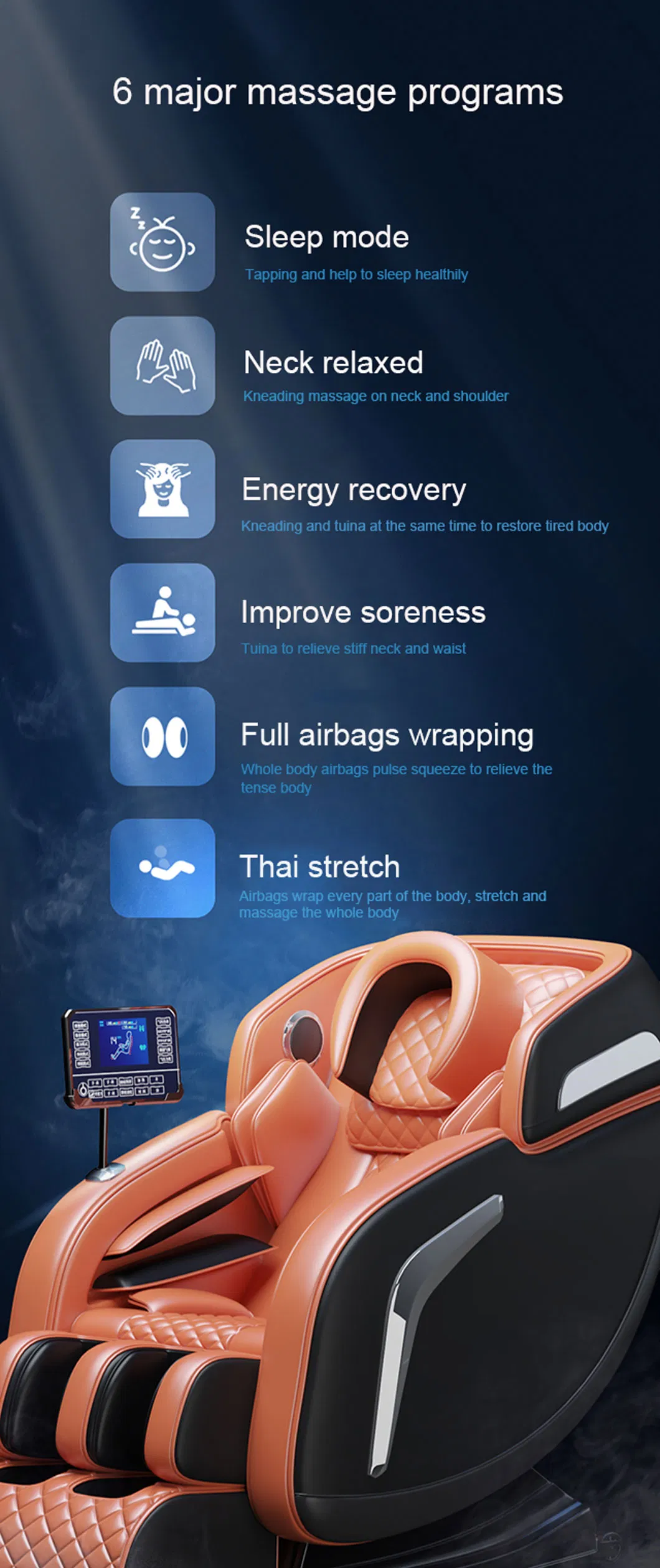 Ningde Gravity Zero 3D Smart Massage Head Massaging Massage Chair with Spare Parts