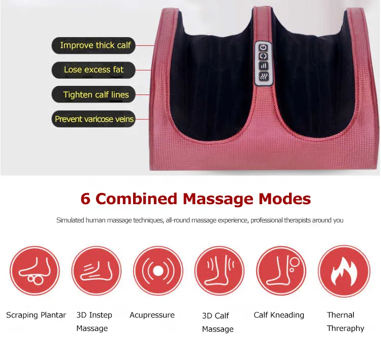 Ningdeccrius CF-12 Shiatsu Heating Vibration Electric Blood Circulation Air Compression Calf SPA Foo Leg Massager with Heat
