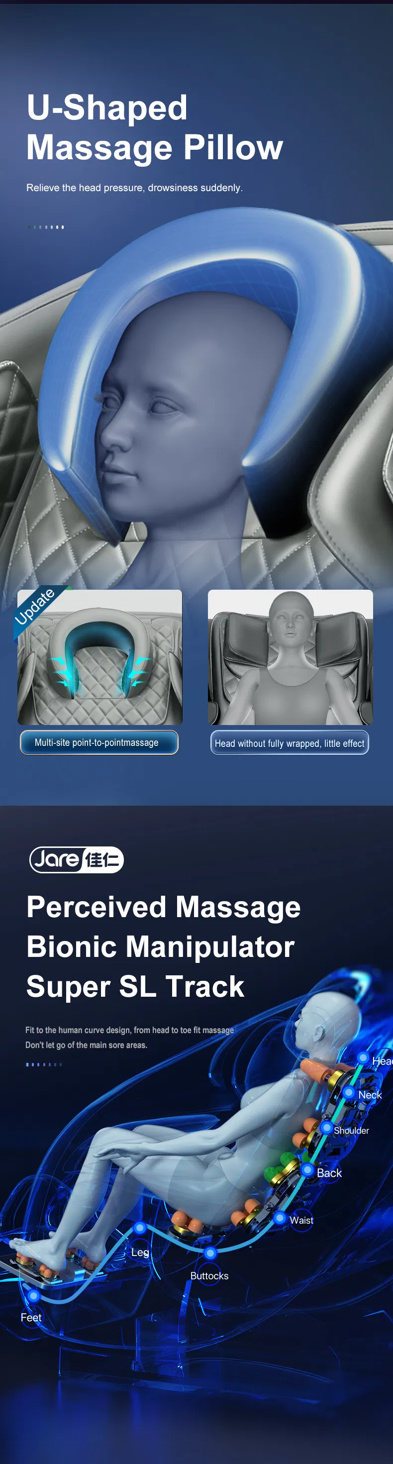 Operated Pad for Shoulder Neck Parts Controller Remote Control Shiatsu Pedicure Massage Chair