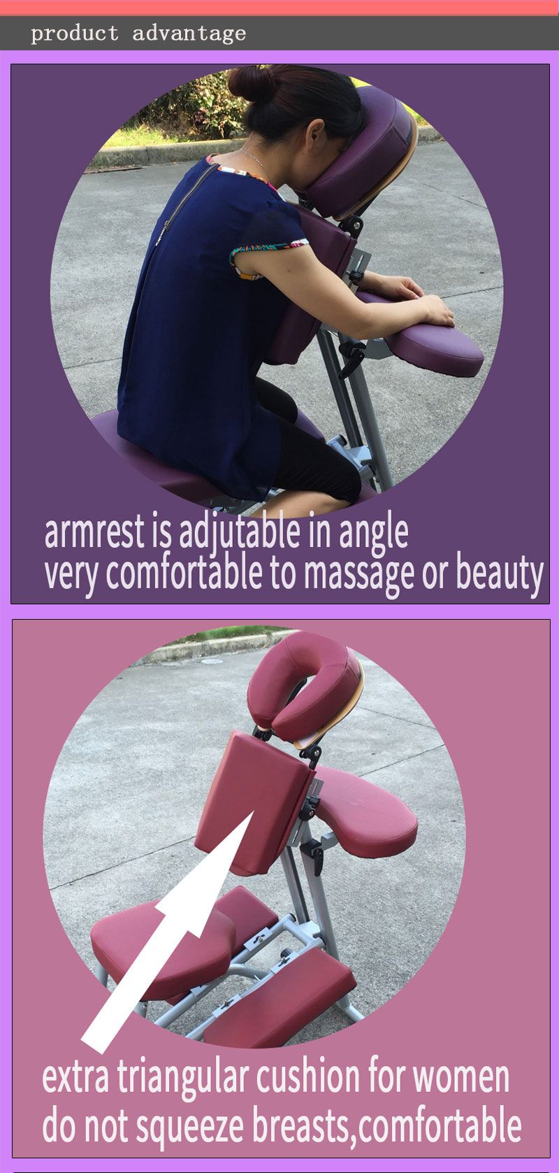 Portable Aluminium Massage Chair Salon Furniture Cosmetics Beauty Products