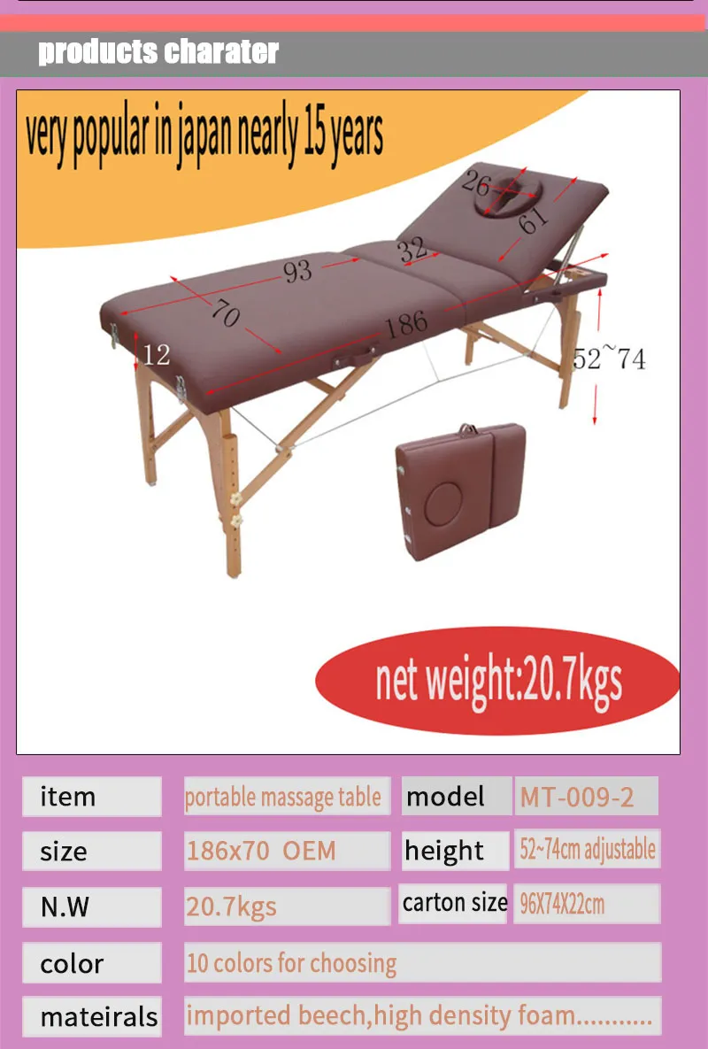 Portable Massage Bed Beauty Chair Beauty Equipment Salon Furniture Medical Equipment