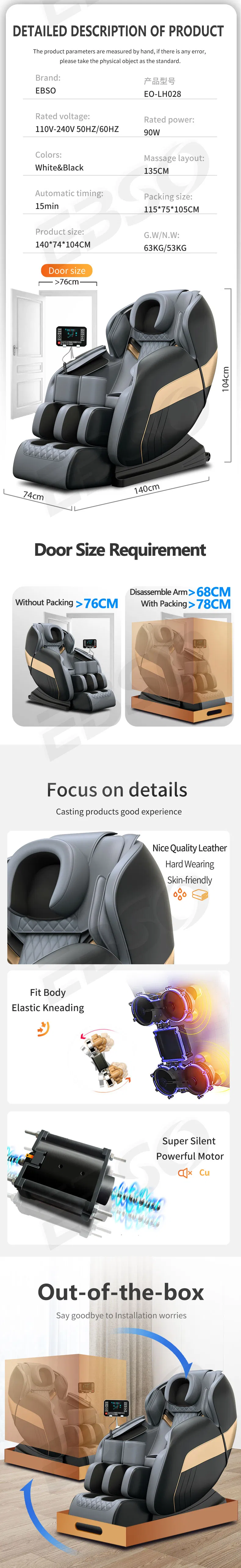 Price Pedicure Office Sex Shiatsu Full Body 4D Pedicure SPA for Nail Salon 3D Zero Gravity Sofa Electric Massage Chair Luxury