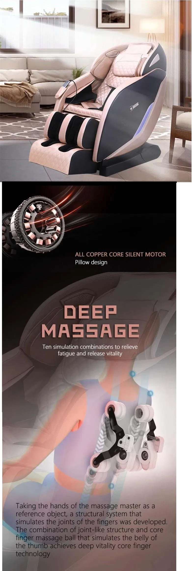 Professional 4D Rocking Elegant Design Full Body Shiatsu Massage Chair