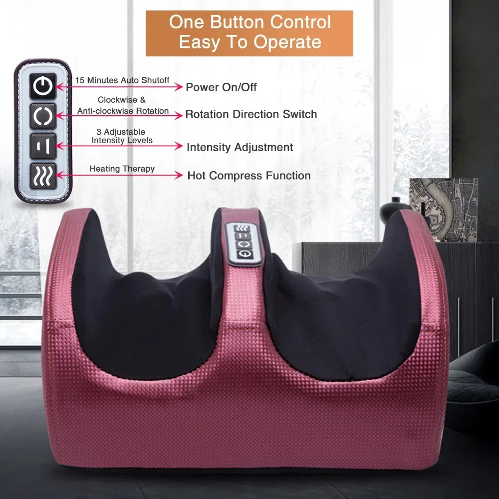 Relaxation Kneading Roller Vibrator Calf Leg Electric Heating Foot Massage Machine